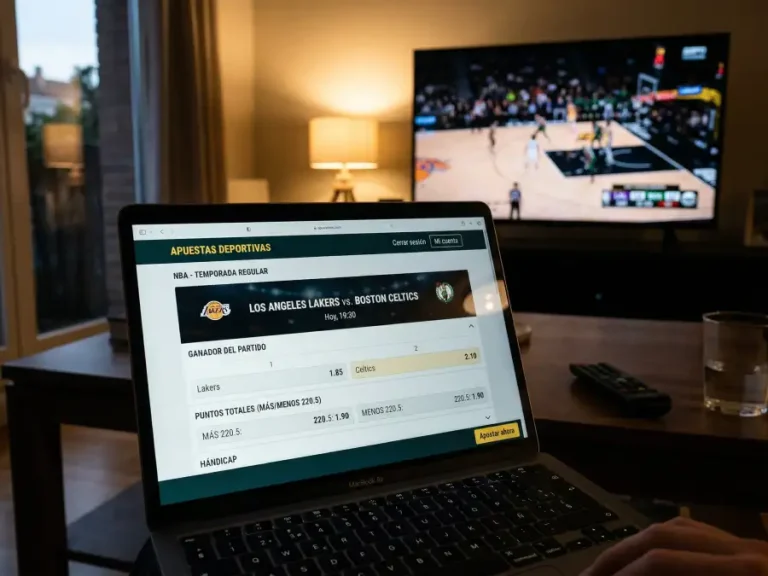 Pantalla de ordenador mostrando cuotas de apuestas de un partido de baloncesto de Euroliga