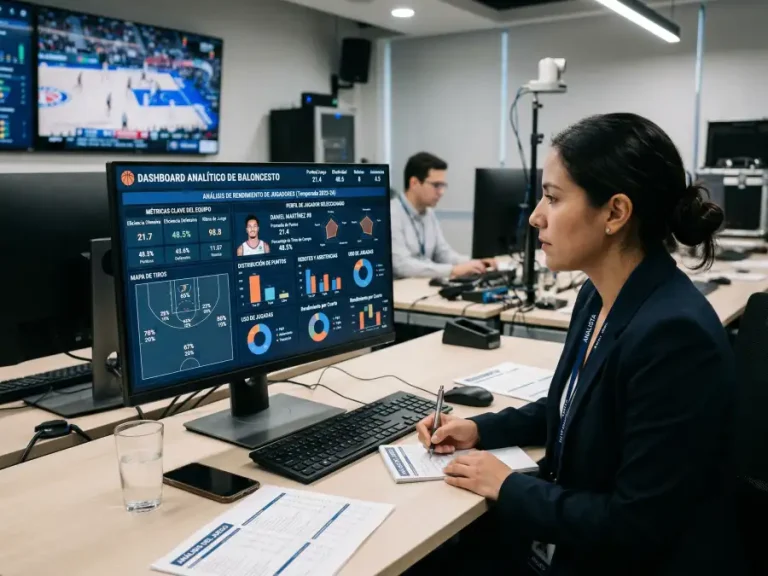 Dashboard de estadisticas avanzadas de baloncesto con graficos y metricas
